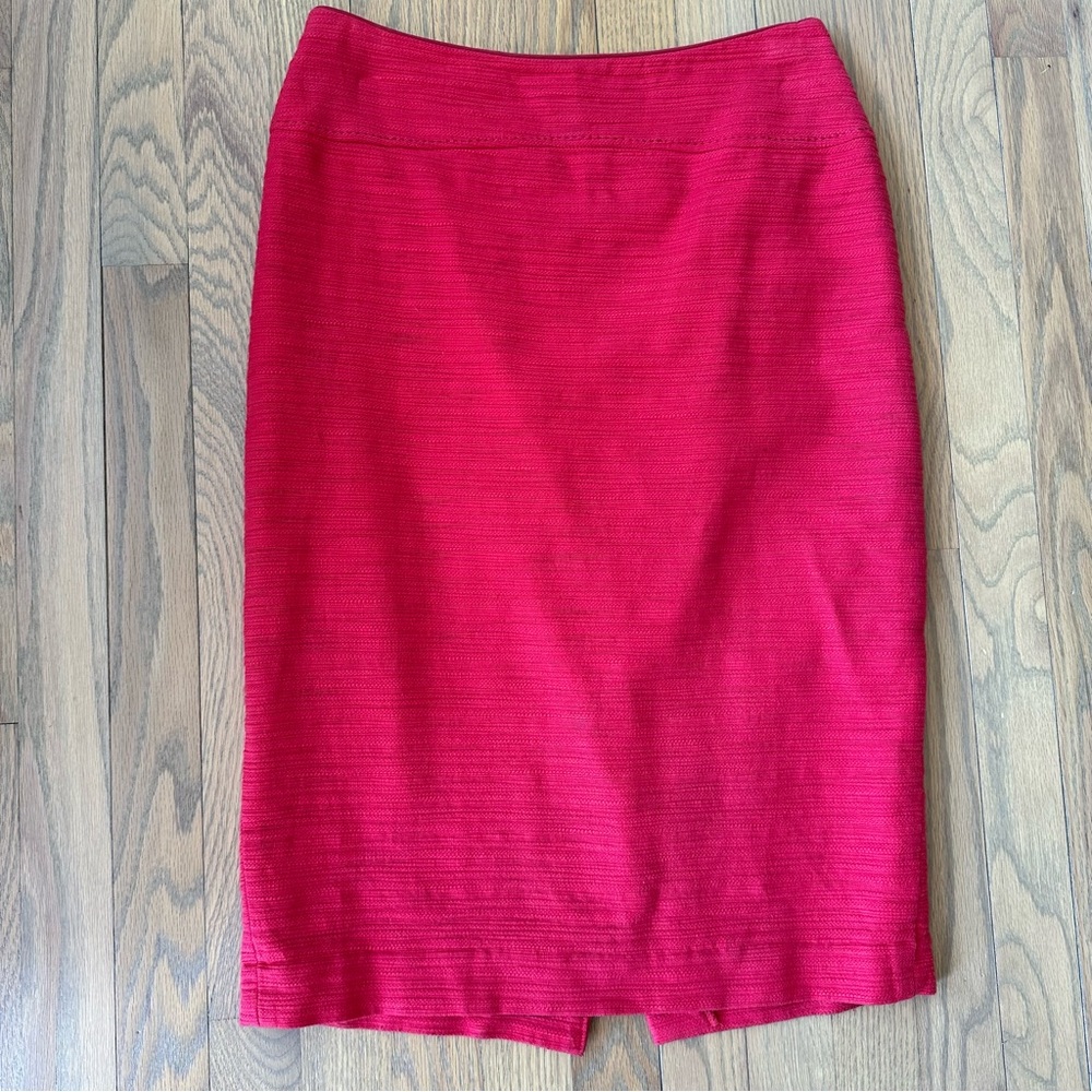 Moulinette Soeurs Anthropologie Bright Red Pencil Skirt Size 4
